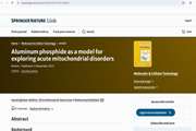 انتشار مقاله علمی با عنوان «Aluminum phosphide as a model for exploring acute mitochondrial disorders»