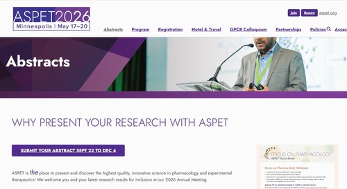 فراخوان ارسال چکیده مقالات به کنگره سالانه ASPET 2026